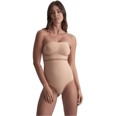 BYE-BRA - SOFT TOUCH SEAMLESS HIGH WAIST THONG BEIGE SIZE XL BYE-BRA - SOFT TOUCH SEAMLESS HIGH WAIST THONG BEIGE SIZE XL