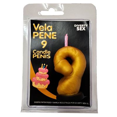 DIABLO PICANTE - PENIS CANDLE IN THE SHAPE OF THE NUMBER 0 GOLD COLOR DIABLO PICANTE - PENIS CANDLE IN THE SHAPE OF THE NUMBER 0 GOLD COLOR