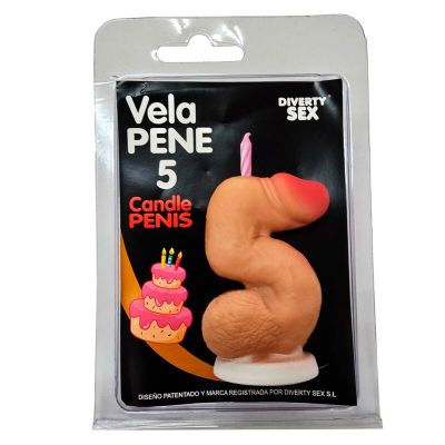 DIABLO PICANTE - PENIS CANDLE IN THE SHAPE OF THE NUMBER 5 FLESH COLOR DIABLO PICANTE - PENIS CANDLE IN THE SHAPE OF THE NUMBER 5 FLESH COLOR