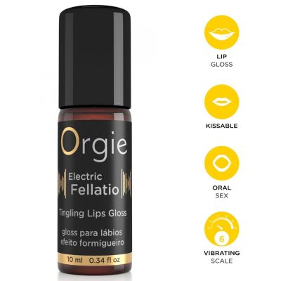 ORGIE - ELECTRIC FELLATIO VIBRATING TINGLING LIP GLOSS 10 ML ORGIE - ELECTRIC FELLATIO VIBRATING TINGLING LIP GLOSS 10 ML