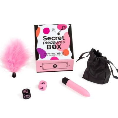 SECRET PLAY - CAJA DE PLACERES PARA PAREJAS DADOS + BALA VIBRADORA + PLUMERO SECRET PLAY - CAJA DE PLACERES PARA PAREJAS DADOS + BALA VIBRADORA + PLUMERO