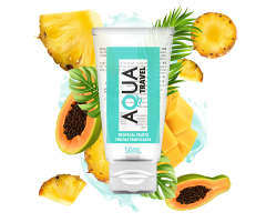 AQUA TRAVEL - FLAVOUR WATERBASED LUBRICANT TROPICAL FRUITS - 50 ML AQUA TRAVEL - FLAVOUR WATERBASED LUBRICANT TROPICAL FRUITS - 50 ML