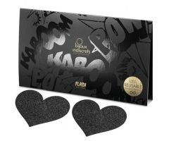 BIJOUX - INDISCRETS PEZONERAS FLASH CORAZÓN NEGRO BIJOUX - INDISCRETS PEZONERAS FLASH CORAZÓN NEGRO