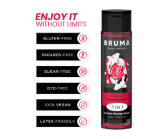 BRUMA - ACEITE DE MASAJE PREMIUM EFECTO CALOR SABOR FRESA 3 EN 1 - 100 ML BRUMA - ACEITE DE MASAJE PREMIUM EFECTO CALOR SABOR FRESA 3 EN 1 - 100 ML