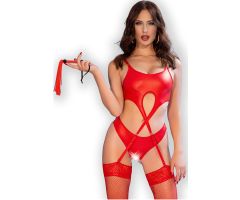 CHILIROSE - CR 4625 SET FOUR PIECES CROTCHLESS RED L CHILIROSE - CR 4625 SET FOUR PIECES CROTCHLESS RED L