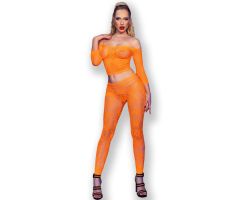 CHILIROSE - CR 4661 TOP & LEGGINS ORANGE S/M CHILIROSE - CR 4661 TOP & LEGGINS ORANGE S/M