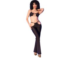 CHILIROSE - CR 4851 BLACK TOP AND LEGGINGS SET WITH GOLDEN ACCESSORIES M CHILIROSE - CR 4851 BLACK TOP AND LEGGINGS SET WITH GOLDEN ACCESSORIES M