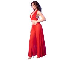 CHILIROSE - CR 4857 RED TOP AND PANTS SET SIZE M CHILIROSE - CR 4857 RED TOP AND PANTS SET SIZE M