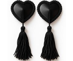 CHILIROSE - CR 4897 HEART-SHAPED NIPPLE COVERS WITH BLACK TASSELS CHILIROSE - CR 4897 HEART-SHAPED NIPPLE COVERS WITH BLACK TASSELS