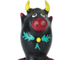 CONDOMERIE - HANDPAINTED NOVELTY CONDOMS BULL BLACK MODEL 1 CONDOMERIE - HANDPAINTED NOVELTY CONDOMS BULL BLACK MODEL 1