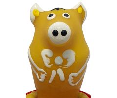 CONDOMERIE - HANDPAINTED NOVELTY CONDOMS PIG SITTING YELLOW CONDOMERIE - HANDPAINTED NOVELTY CONDOMS PIG SITTING YELLOW