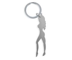 DIABLO PICANTE - KEYRING WITH FEMALE SILHOUETTE IN SILVER COLOR WITH BEER OPENER DIABLO PICANTE - KEYRING WITH FEMALE SILHOUETTE IN SILVER COLOR WITH BEER OPENER