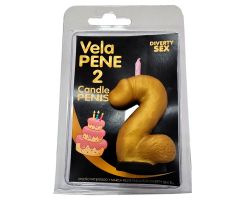 DIABLO PICANTE - PENIS CANDLE IN THE SHAPE OF THE NUMBER 2 GOLD COLOR DIABLO PICANTE - PENIS CANDLE IN THE SHAPE OF THE NUMBER 2 GOLD COLOR