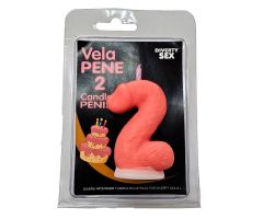 DIABLO PICANTE - PENIS CANDLE IN THE SHAPE OF THE NUMBER 2 PINK COLOR DIABLO PICANTE - PENIS CANDLE IN THE SHAPE OF THE NUMBER 2 PINK COLOR