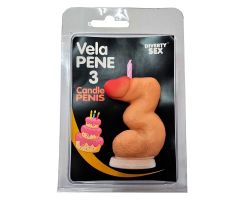 DIABLO PICANTE - PENIS CANDLE IN THE SHAPE OF THE NUMBER 3 FLESH COLOR DIABLO PICANTE - PENIS CANDLE IN THE SHAPE OF THE NUMBER 3 FLESH COLOR