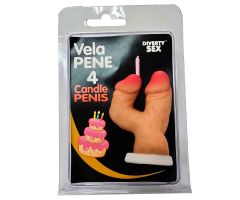 DIABLO PICANTE - PENIS CANDLE IN THE SHAPE OF THE NUMBER 4 FLESH COLOR DIABLO PICANTE - PENIS CANDLE IN THE SHAPE OF THE NUMBER 4 FLESH COLOR