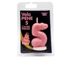 DIABLO PICANTE - PENIS CANDLE IN THE SHAPE OF THE NUMBER 5 PINK COLOR DIABLO PICANTE - PENIS CANDLE IN THE SHAPE OF THE NUMBER 5 PINK COLOR
