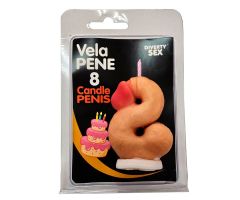 DIABLO PICANTE - PENIS CANDLE IN THE SHAPE OF THE NUMBER 8 FLESH COLOR DIABLO PICANTE - PENIS CANDLE IN THE SHAPE OF THE NUMBER 8 FLESH COLOR