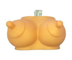 DIABLO PICANTE - PIGGY BANK IN THE SHAPE OF BOOBS GOLDEN TONE DIABLO PICANTE - PIGGY BANK IN THE SHAPE OF BOOBS GOLDEN TONE