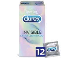 DUREX - EXTRA LUBRICATED INVISIBLE CONDOMS 12 UNITS DUREX - EXTRA LUBRICATED INVISIBLE CONDOMS 12 UNITS