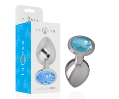 INTENSE - ALUMINUM METAL ANAL PLUG WITH BLUE CRYSTAL SIZE L INTENSE - ALUMINUM METAL ANAL PLUG WITH BLUE CRYSTAL SIZE L