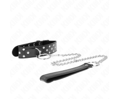 KINK - COLLAR CON CORREA 65 CM REMACHE ANILLA NEGRO AJUSTABLE 36-50 CM X 3.8 CM KINK - COLLAR CON CORREA 65 CM REMACHE ANILLA NEGRO AJUSTABLE 36-50 CM X 3.8 CM