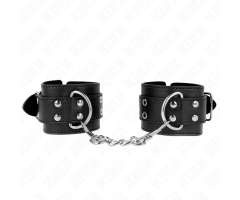 KINK - DOUBLE BUCKLE WRIST RESTRAINTS BLACK ADJUSTABLE 19-26 CM KINK - DOUBLE BUCKLE WRIST RESTRAINTS BLACK ADJUSTABLE 19-26 CM