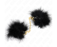 KINK - ESPOSAS DE PLUMAS NEGRO CON CADENA DORADA MODELO 2 KINK - ESPOSAS DE PLUMAS NEGRO CON CADENA DORADA MODELO 2