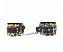 KINK - LEOPARD REAL LEATHER WRIST RESTRAINT ADJUSTABLE 18-29 CM X 5.5 CM KINK - LEOPARD REAL LEATHER WRIST RESTRAINT ADJUSTABLE 18-29 CM X 5.5 CM