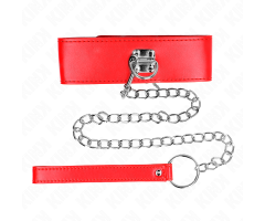 KINK - NECKLACE WITH BELT 65 CM WITH WIDE RED STRAP ADJUSTABLE 33.5-41 CM X 5 CM KINK - NECKLACE WITH BELT 65 CM WITH WIDE RED STRAP ADJUSTABLE 33.5-41 CM X 5 CM