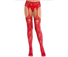 LEG AVENUE - LACE STOCKINGS WITH GARTERS RED LEG AVENUE - LACE STOCKINGS WITH GARTERS RED