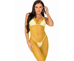 LEG AVENUE - LONG NET DRESS YELLOW ONE SIZE LEG AVENUE - LONG NET DRESS YELLOW ONE SIZE