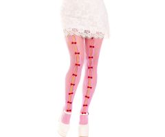LEG AVENUE - STOCKINGS WITH OPENINGS HEART & BOWS PINK LEG AVENUE - STOCKINGS WITH OPENINGS HEART & BOWS PINK