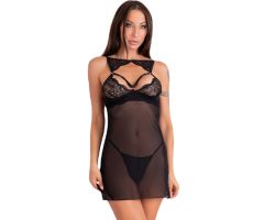 LIVCO CORSETTI FASHION - KROLINA LC 90734 CHEMISE + THONG BLACK L/XL LIVCO CORSETTI FASHION - KROLINA LC 90734 CHEMISE + THONG BLACK L/XL