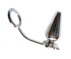 METAL HARD - STEEL RING WITH ANAL PLUG 45 X 50MM METAL HARD - STEEL RING WITH ANAL PLUG 45 X 50MM