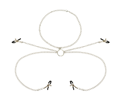 OHMAMA FETISH 4 NIPPLE CLAMPS WITH CHAIN NECKLACE OHMAMA FETISH 4 NIPPLE CLAMPS WITH CHAIN NECKLACE