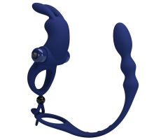 PRETTY LOVE - AYAD RABBIT VIBRATOR RING WITH PLUG BLUE PRETTY LOVE - AYAD RABBIT VIBRATOR RING WITH PLUG BLUE