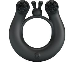 PRETTY LOVE - DAHLIA VIBRATING RING + CLITORIS STIMULATOR 12 VIBRATIONS BLACK PRETTY LOVE - DAHLIA VIBRATING RING + CLITORIS STIMULATOR 12 VIBRATIONS BLACK