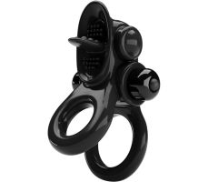 PRETTY LOVE - PASSIONATE RING DOUBLE VIBRATING RING + CLITORIS STIMULATOR BLACK PRETTY LOVE - PASSIONATE RING DOUBLE VIBRATING RING + CLITORIS STIMULATOR BLACK