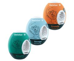 SATISFYER - 3 MASTURBATOR EGGS NAUGHTY, SAVAGE & CRUNCHY SATISFYER - 3 MASTURBATOR EGGS NAUGHTY, SAVAGE & CRUNCHY