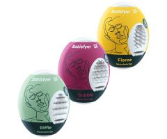 SATISFYER - 3 MASTURBATOR EGGS RIFFLE, BUBBLE & FIERCE SATISFYER - 3 MASTURBATOR EGGS RIFFLE, BUBBLE & FIERCE