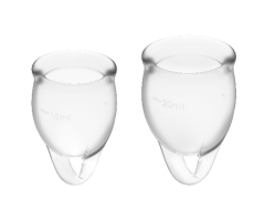 SATISFYER - FEEL CONFIDENT KIT COPA MENSTRUAL TRANSPARENTE 15 + 20 ML SATISFYER - FEEL CONFIDENT KIT COPA MENSTRUAL TRANSPARENTE 15 + 20 ML