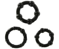 SEVEN CREATIONS - SET OF THREE BLACK PENIS RINGS SEVEN CREATIONS - SET OF THREE BLACK PENIS RINGS