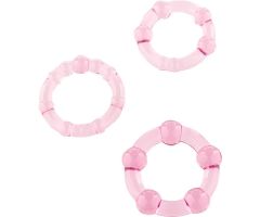SEVEN CREATIONS - SET OF THREE PINK PENIS RINGS SEVEN CREATIONS - SET OF THREE PINK PENIS RINGS