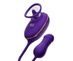 SHE.E.O - CLITORAL SUCTION TOOL WITH LICKING EFFECT AND PURPLE ANAL STIMULATOR SHE.E.O - CLITORAL SUCTION TOOL WITH LICKING EFFECT AND PURPLE ANAL STIMULATOR