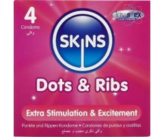 SKINS - DOTS & RIBS PREMIUM CONDOMS PACK 4 SKINS - DOTS & RIBS PREMIUM CONDOMS PACK 4