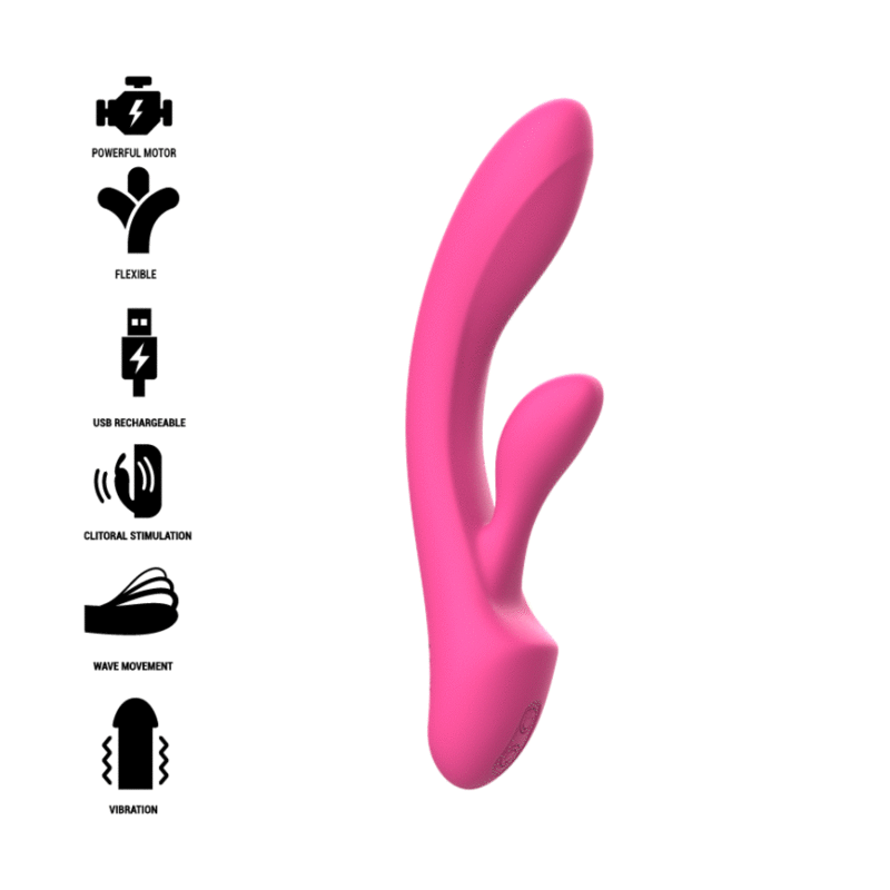INTENSE - LUIGI RABBIT VIBRATOR PINK LIQUID SILICONE INTENSE - LUIGI RABBIT VIBRATOR PINK LIQUID SILICONE