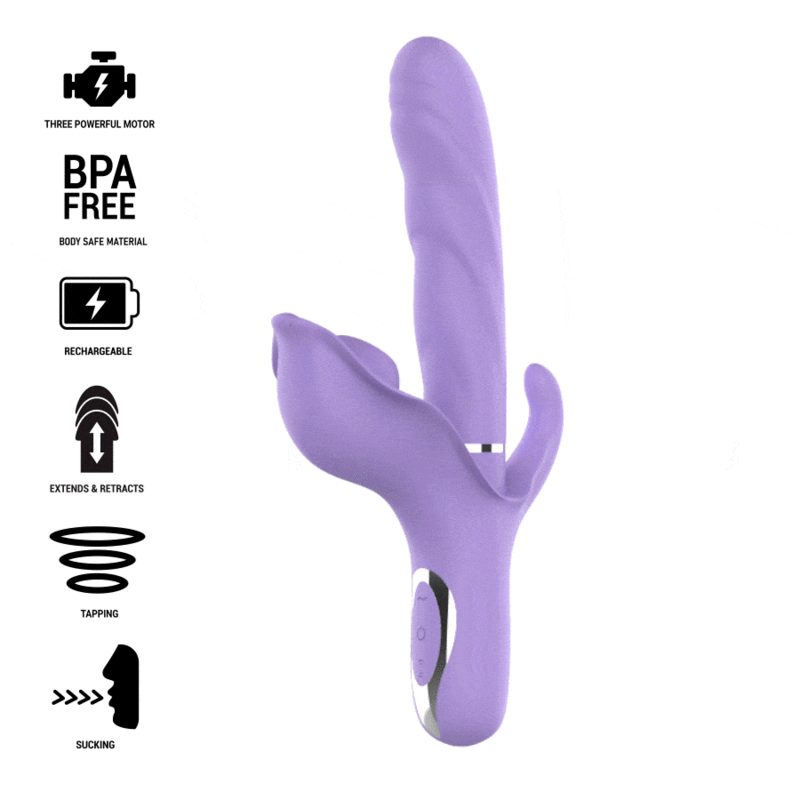 INTENSE - BILLIE VIBRADOR MULTIFUNCIN RECARGABLE SUCCIONADOR CON PULSADOR MORADO