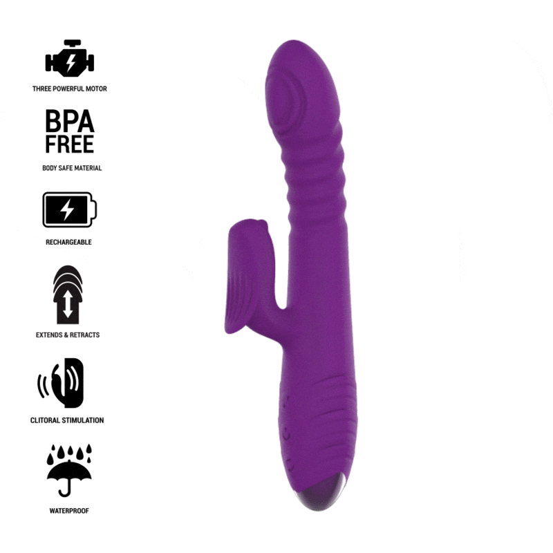 INTENSE - IGGY VIBRADOR MULTIFUNCIN RECARGABLE UP & DOWN CON ESTIMULADOR DE CLITORIS MORADO