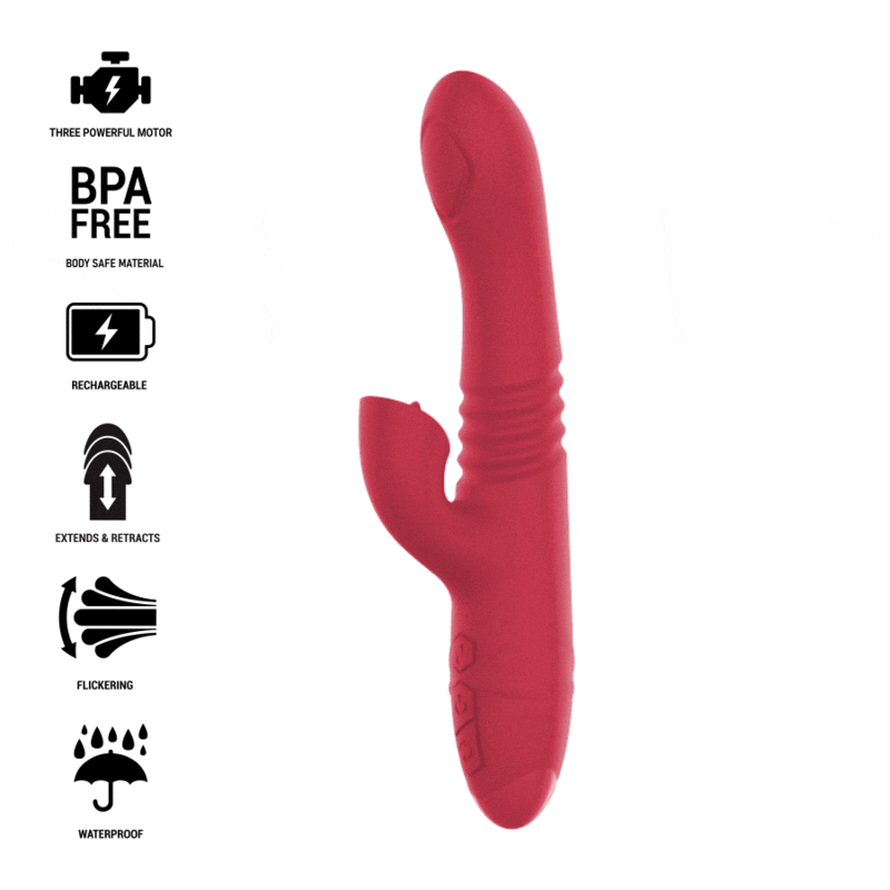 INTENSE - DUA VIBRADOR MULTIFUNCIN RECARGABLE UP & DOWN CON LENGUA ROJO